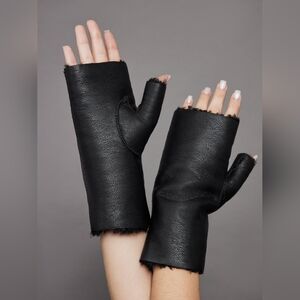 Jocelyn Sedgwick Faux Leather Fingerless Mittens
